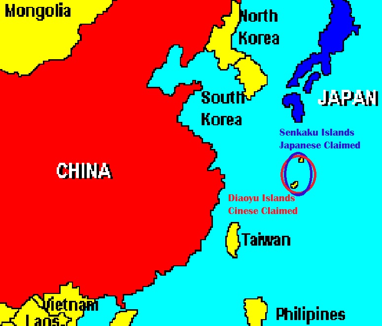 Diaoyu Islands as the Chinese Claim Senkaku Islands as the Japanese Claim
