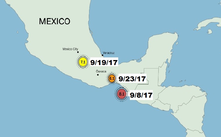Map of Mexico Earthquakes