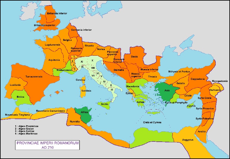 Roman Provinces 210 A.D.
