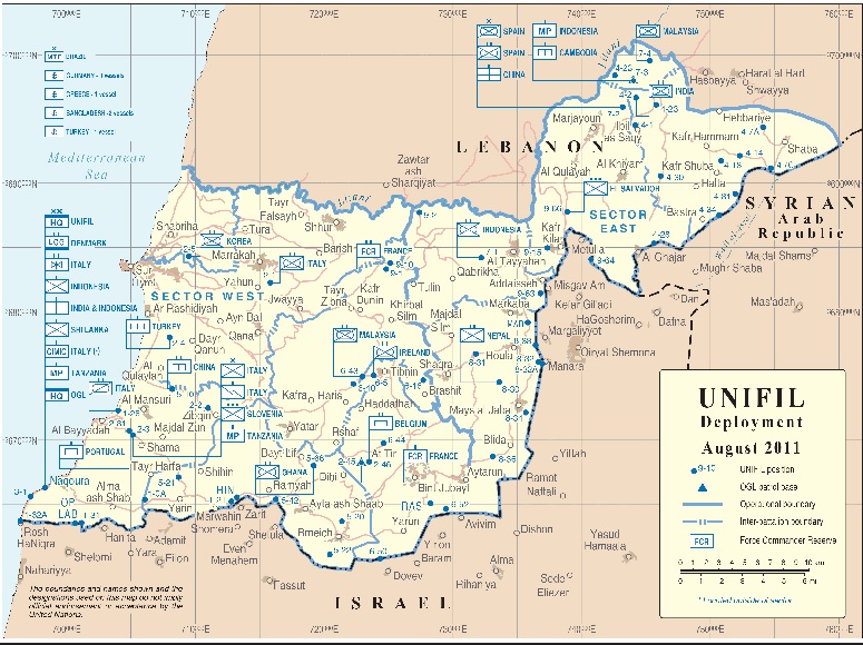 Map of UNIFIL Demilitarized Region
