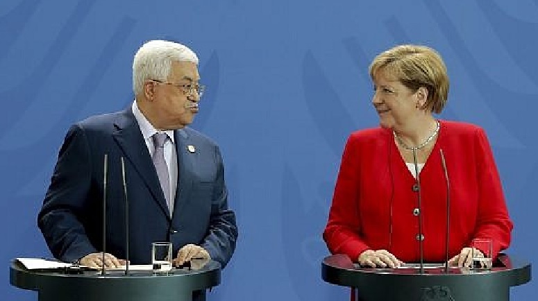 German Chancellor Angela Merkel and Palestinian Authority Leader Mahmoud Abbas